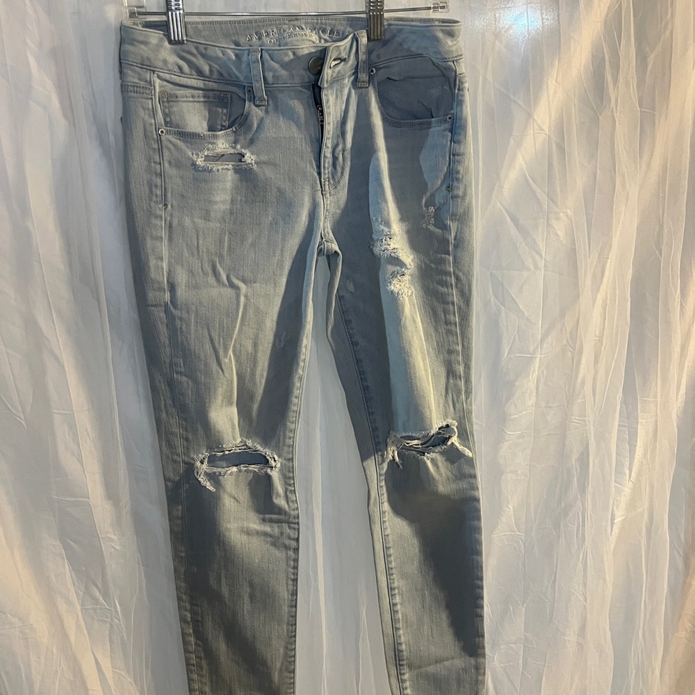 American Eagle Distressed Light Blue Jeans